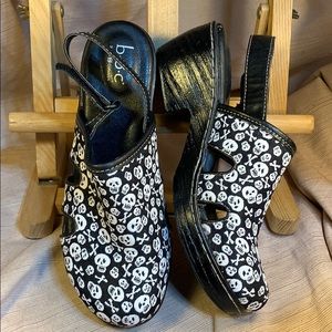 BOC Scull bones slingback clogs EUC hardly worn